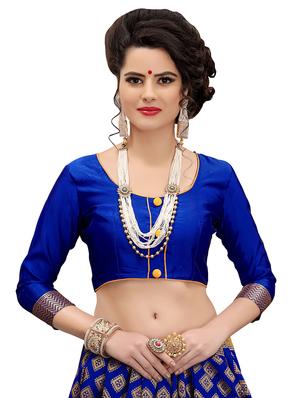 half & half zari banarasi saree with blouse - 15734893 - Standard Image - 3