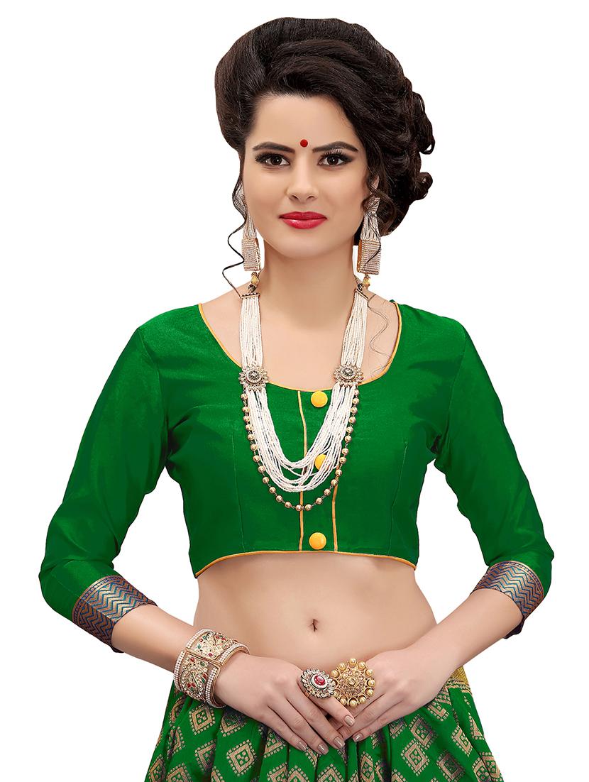 half & half zari banarasi saree with blouse - 15734894 - Zoom Image - 3