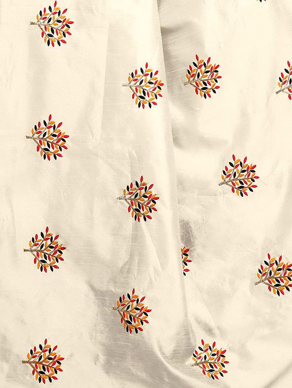 beige embroidered saree with blouse - 15734923 - Zoom Image - 3