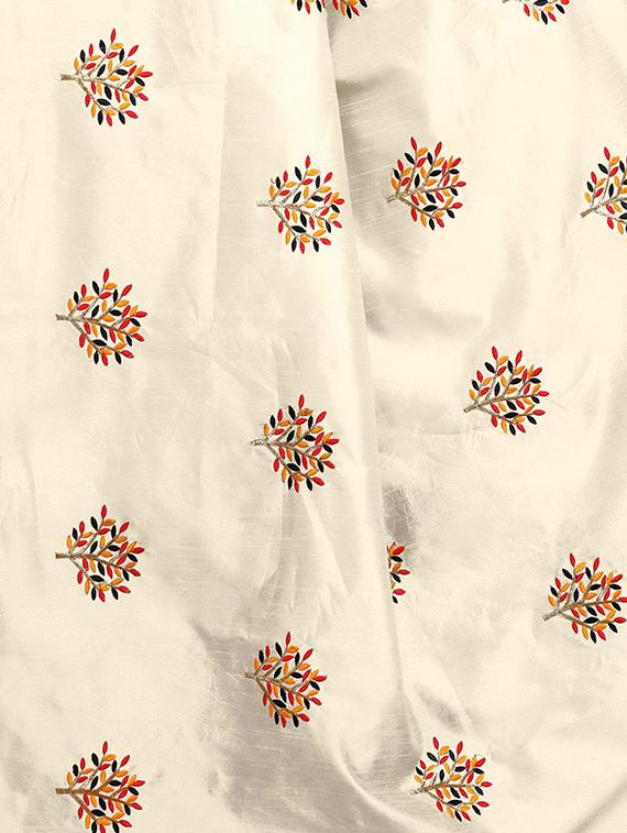 beige embroidered saree with blouse - 15734924 - Zoom Image - 3