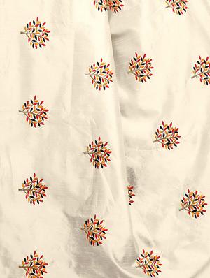 beige embroidered saree with blouse - 15734925 - Standard Image - 3