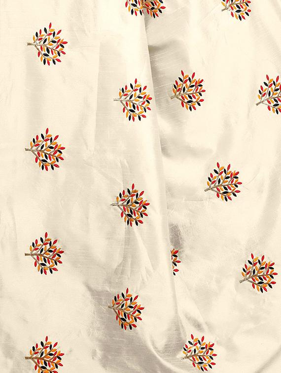 beige embroidered saree with blouse - 15734925 - Zoom Image - 3