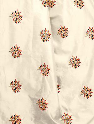 beige embroidered saree with blouse - 15734926 - Standard Image - 3