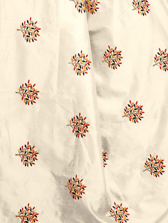beige embroidered saree with blouse - 15734926 - Zoom Image - 3