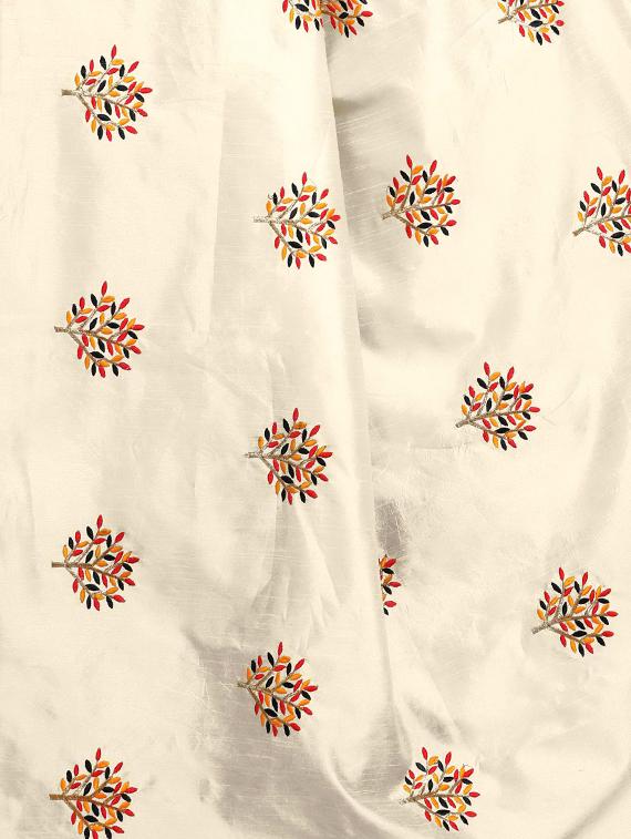 beige embroidered saree with blouse - 15734927 - Zoom Image - 3