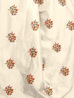 beige embroidered saree with blouse - 15734928 - Standard Image - 3