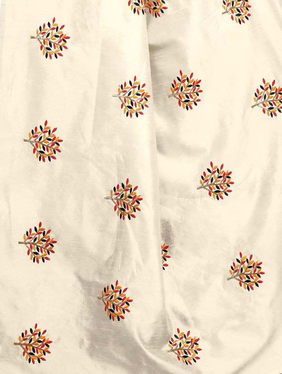 beige embroidered saree with blouse - 15734928 - Zoom Image - 3
