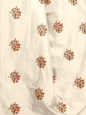 beige embroidered saree with blouse - 15734930 - Standard Image - 3