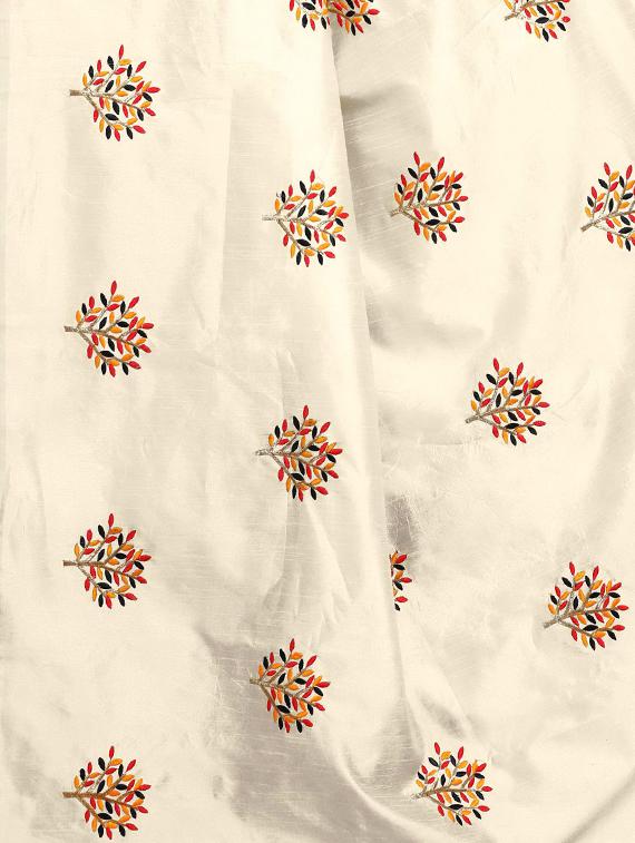 beige embroidered saree with blouse - 15734930 - Zoom Image - 3