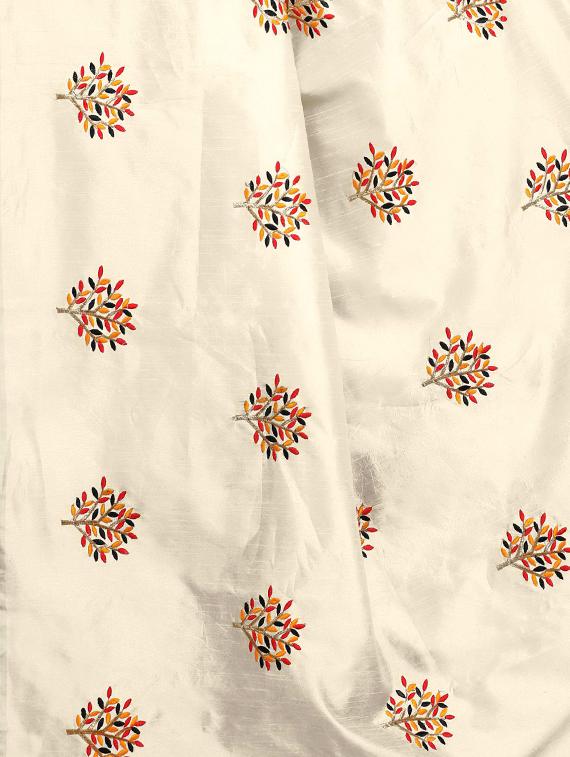beige embroidered saree with blouse - 15734931 - Zoom Image - 3
