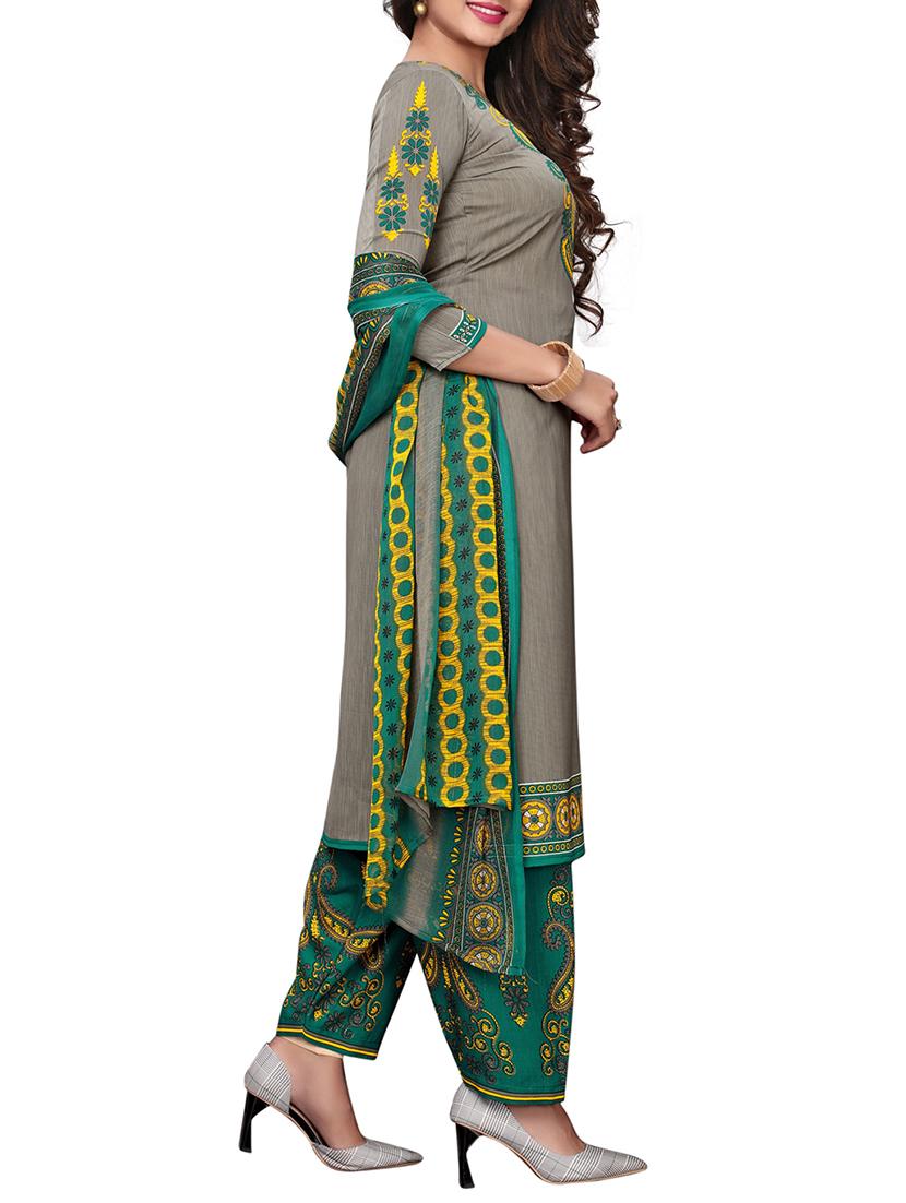 Printed unstitched salwar suit - 15734934 - Zoom Image - 3