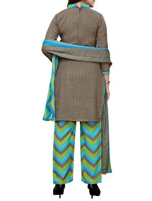 Printed unstitched palazzo suit - 15734937 - Standard Image - 3