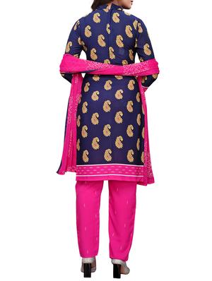 Printed unstitched palazzo suit - 15734941 - Standard Image - 3