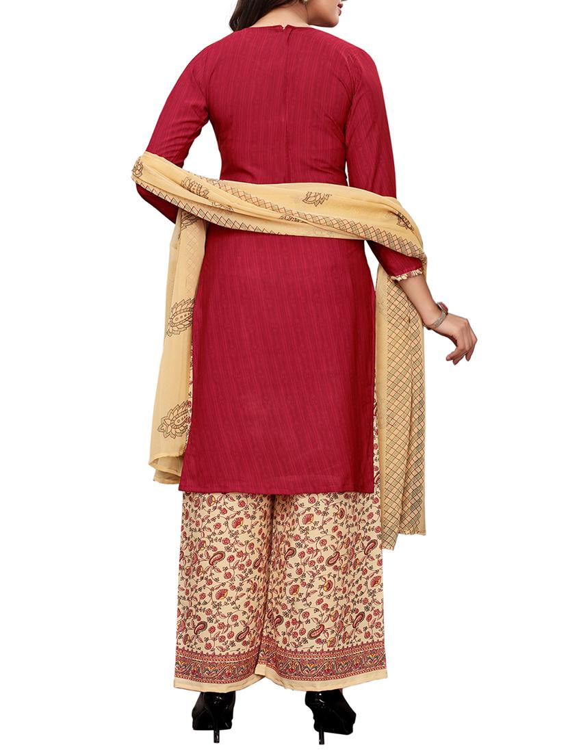 Printed unstitched palazzo suit - 15734942 - Zoom Image - 3