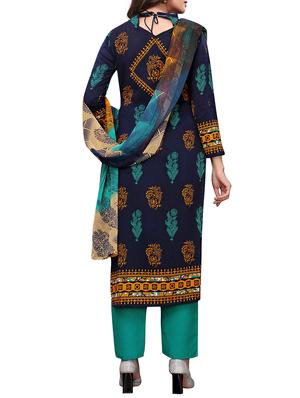 Printed unstitched palazzo suit - 15734944 - Standard Image - 3