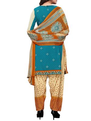 Printed unstitched salwar suit - 15734945 - Standard Image - 3