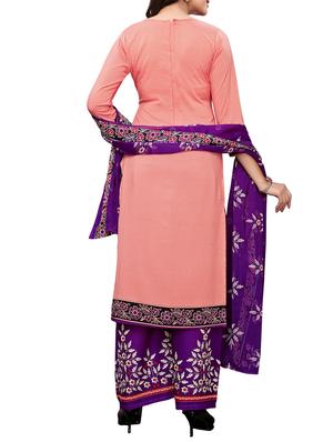 Printed unstitched palazzo suit - 15734949 - Standard Image - 3