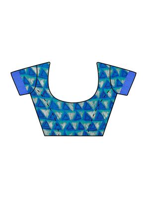 geometrical half and half saree with blouse - 15735028 - Standard Image - 3