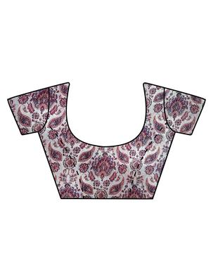paisley half and half saree with blouse - 15735029 - Standard Image - 3