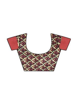 geometrical half and half saree with blouse - 15735032 - Standard Image - 3