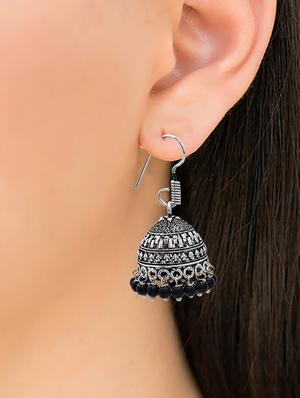 silver metal jhumka earring - 15735181 - Standard Image - 3