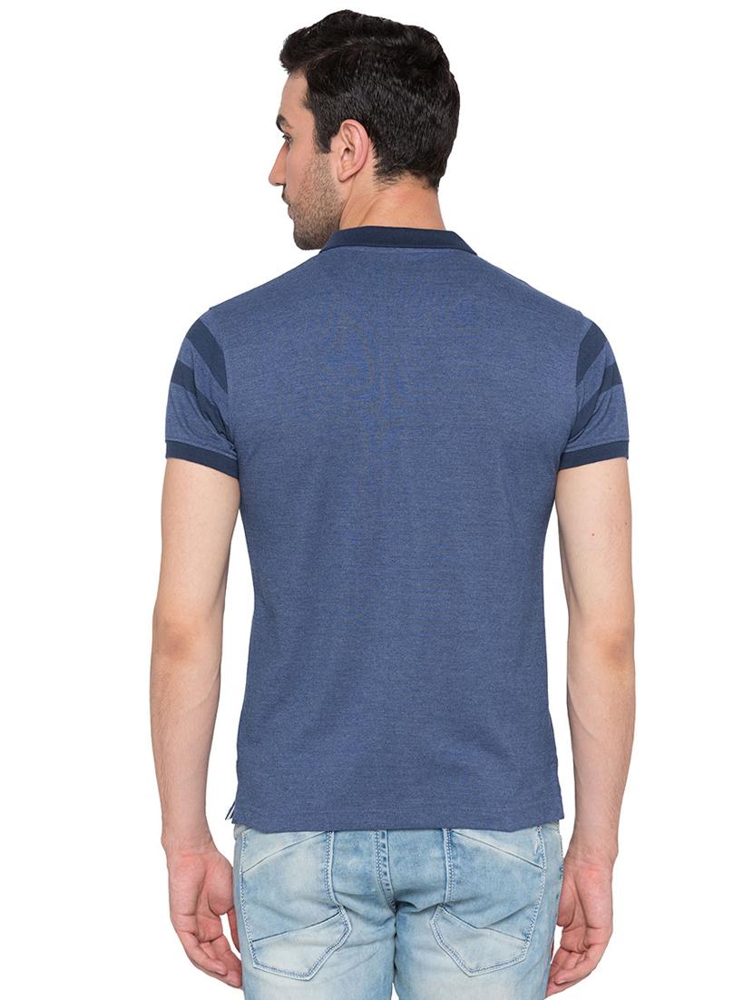 blue cotton polo t-shirt - 15735246 - Zoom Image - 3