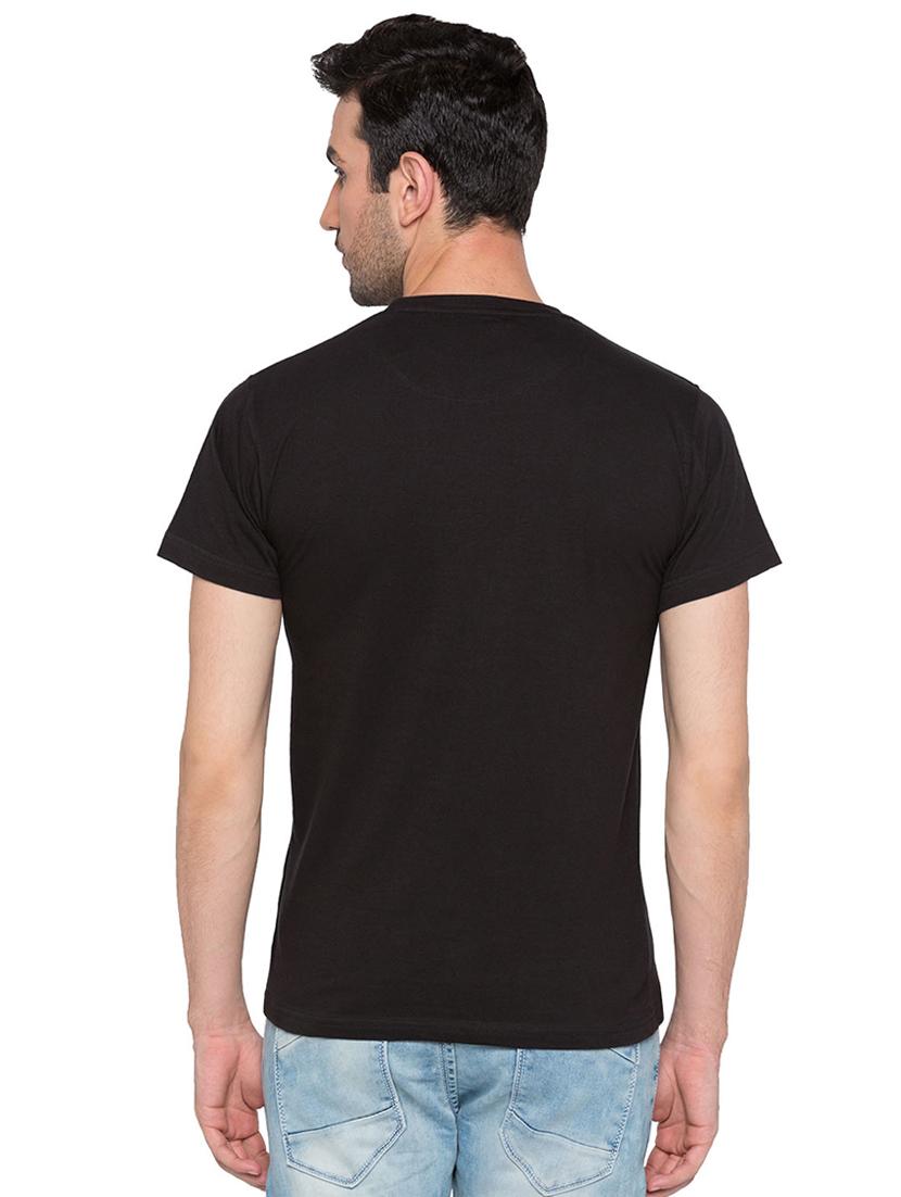 black cotton chest print tshirt - 15735263 - Zoom Image - 3
