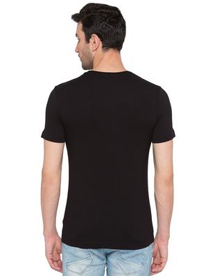 black viscose chest print tshirt - 15735267 - Standard Image - 3