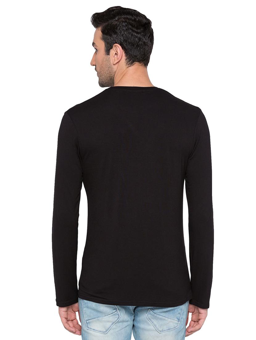 black viscose chest print tshirt - 15735268 - Zoom Image - 3