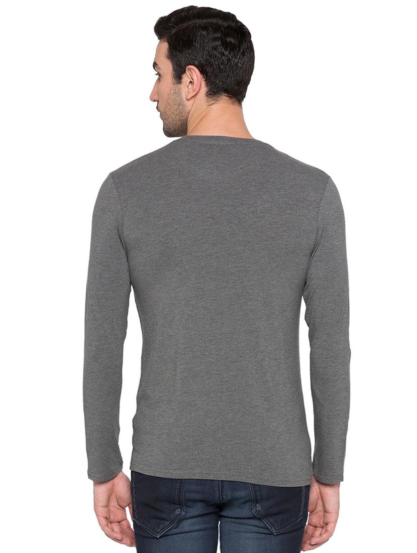grey viscose chest print tshirt - 15735271 - Zoom Image - 3