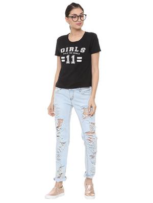turn up hem distressed jeans - 15735328 - Standard Image - 3