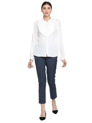 mid waist flat front trouser - 15735332 - Standard Image - 3