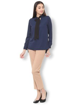 tie up neck back pleat detail top - 15735404 - Standard Image - 3