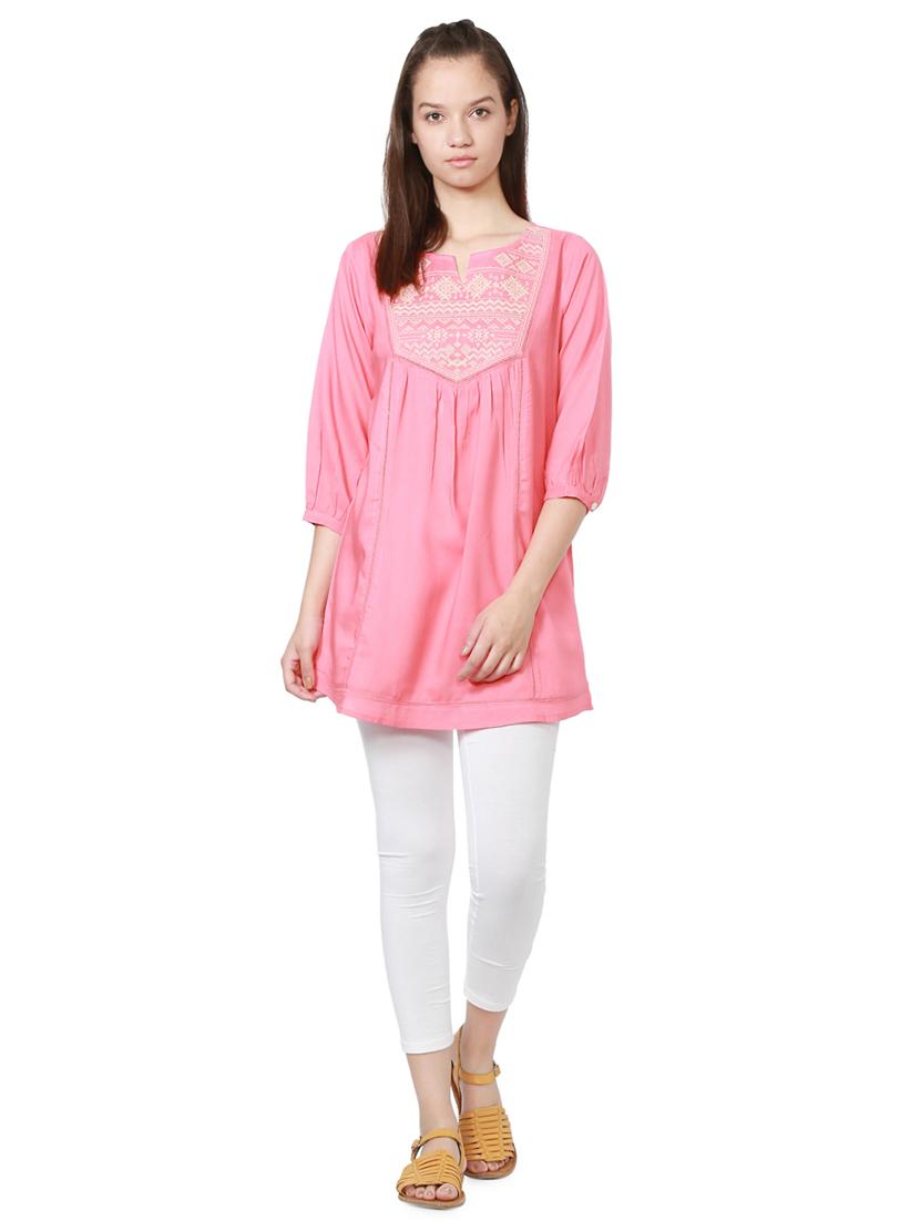 lace detail embroidered tunic - 15735406 - Zoom Image - 3
