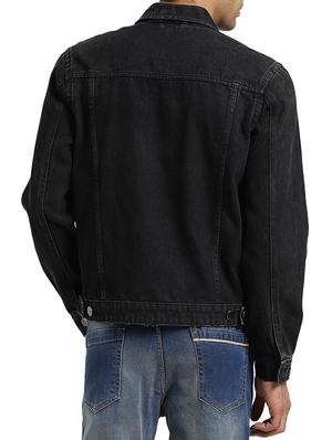 black cotton denim jacket - 15735682 - Standard Image - 3