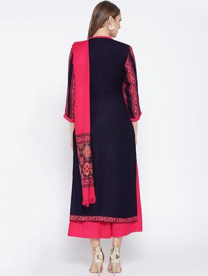 Self-design unstitched palazzo suit - 15735767 - Standard Image - 3
