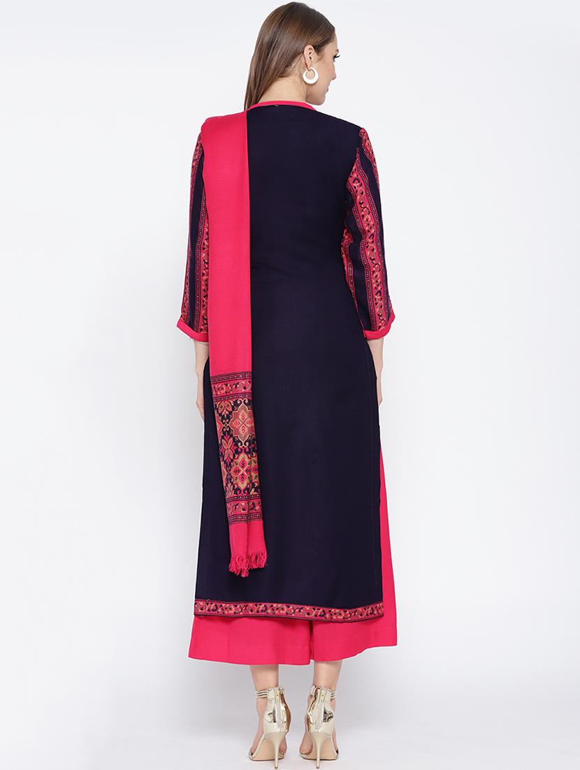 Self-design unstitched palazzo suit - 15735767 - Zoom Image - 3