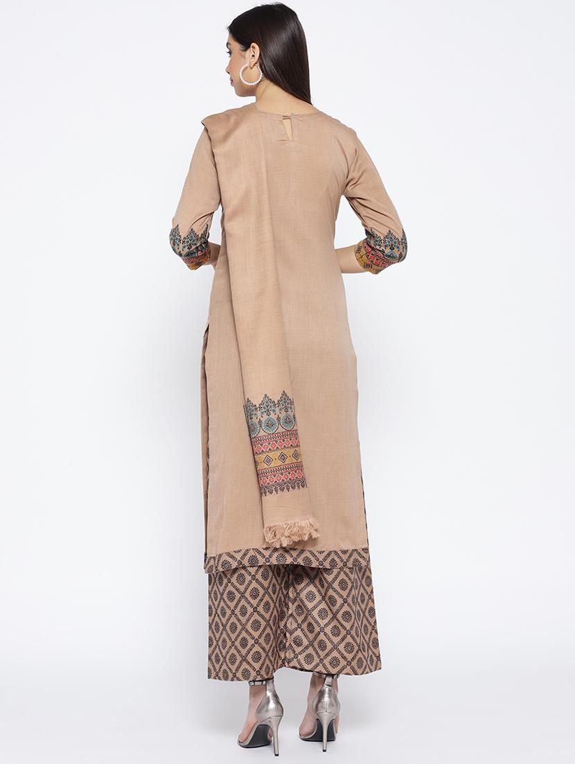 Self-design unstitched palazzo suit - 15735774 - Zoom Image - 3
