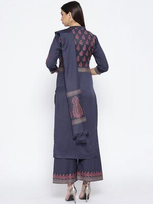 Self-design unstitched palazzo suit - 15735780 - Standard Image - 3