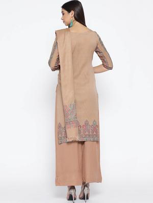 Self-design unstitched palazzo suit - 15735783 - Standard Image - 3