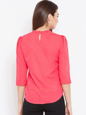 keyhole back frill trim top - 15735849 - Standard Image - 3