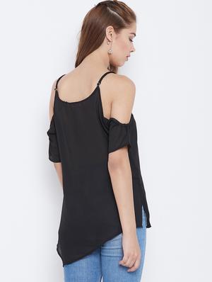 cold shoulder asymmetric top - 15735855 - Standard Image - 3