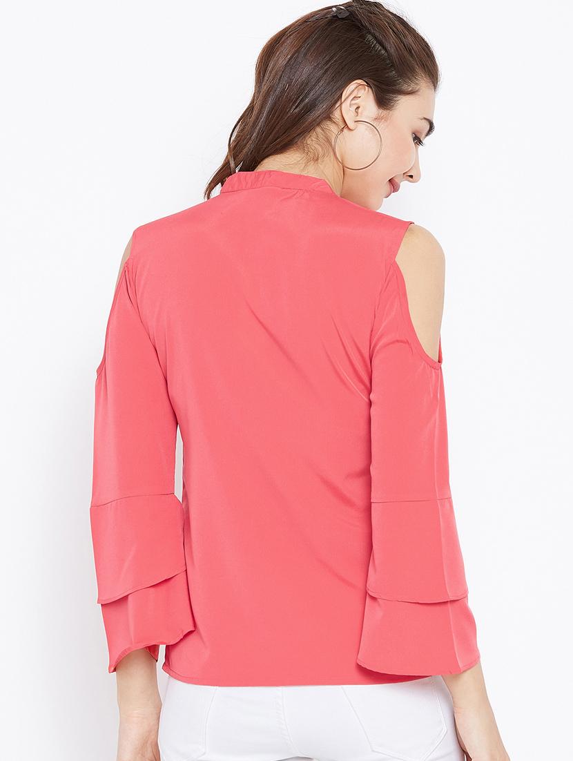 keyhole neck bell sleeved top - 15735856 - Zoom Image - 3