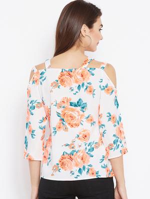 cut out detail floral top - 15735857 - Standard Image - 3