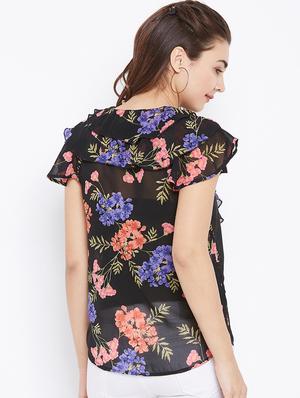 floral ruffled top - 15735885 - Standard Image - 3