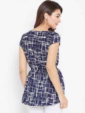 elasticated waist abstract print top - 15735891 - Standard Image - 3