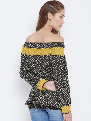 lace insert off shoulder top - 15735894 - Standard Image - 3