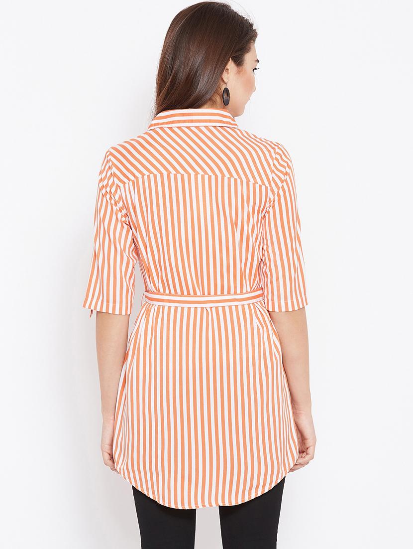 tie up waist striped tunic - 15735897 - Zoom Image - 3
