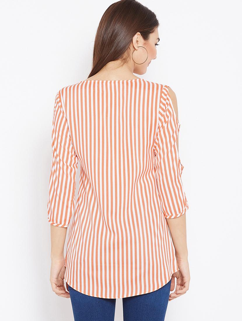 cut out sleeved striped tunic - 15735899 - Zoom Image - 3