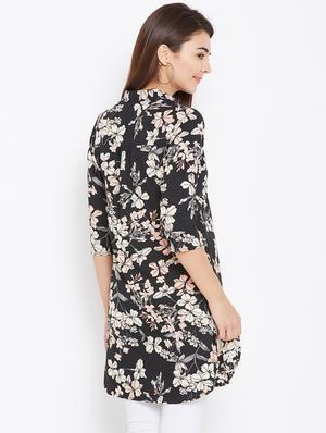 button detail floral tunic - 15735900 - Standard Image - 3